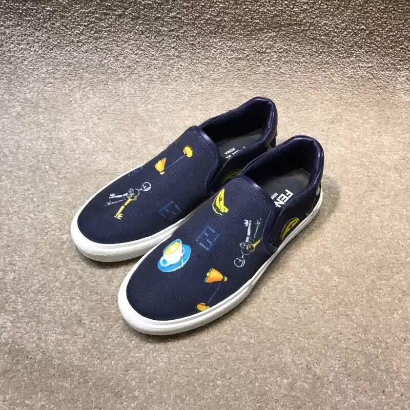 Fendi Slip-on Painting Navy Upper White Sole Men 1