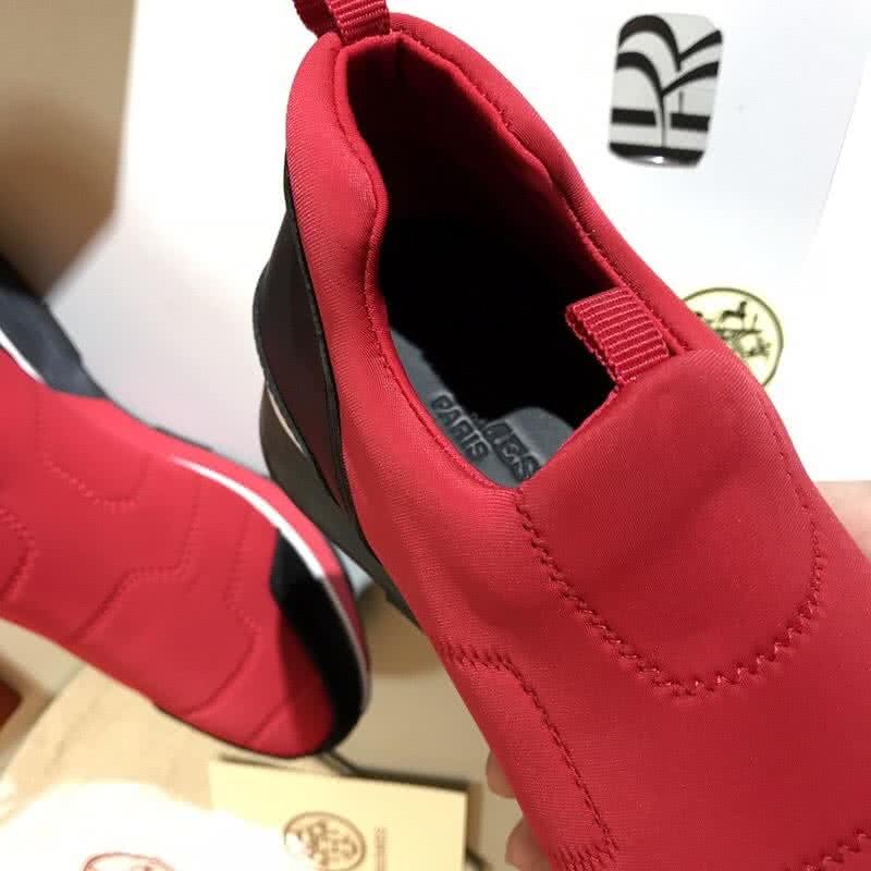 Hermes Fashion Comfortable Shoes Cowhide Black And Red Men 2