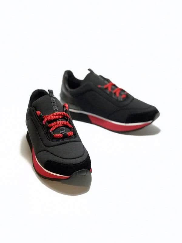 Hermes Fashion Comfortable Shoes Cowhide Black And Red Men 3