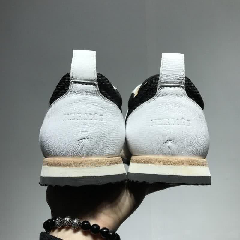 Hermes Fashion Comfortable Shoes Cowhide White And Black Men 9
