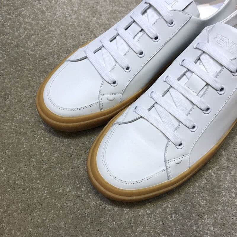 Fendi Sneakers Lace-ups Leather White Upper Rubber Sole Men 7