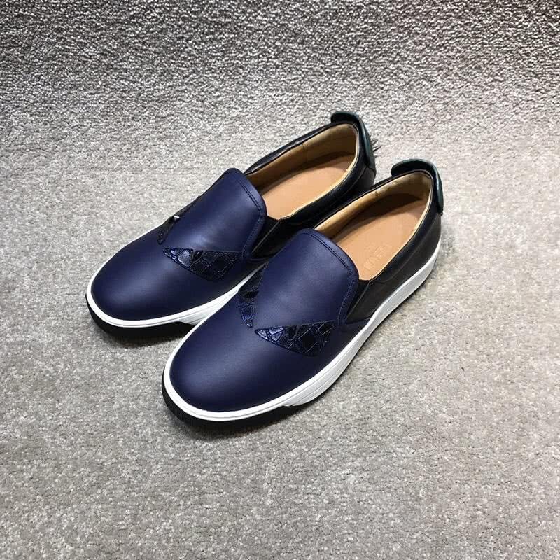 Fendi Slip-on Leather Monster Navy Upper White Sole Men 4