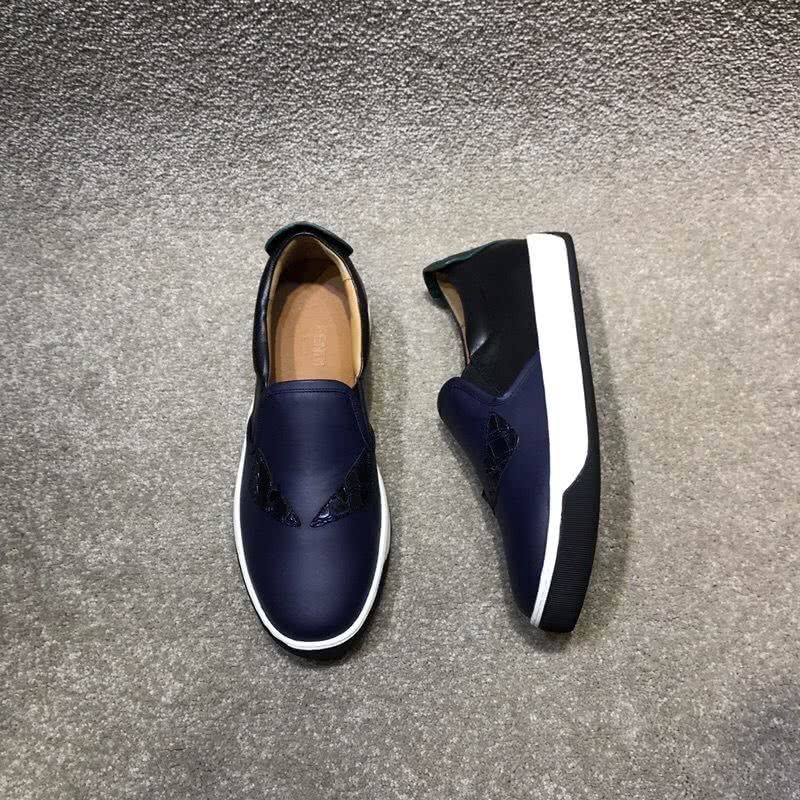 Fendi Slip-on Leather Monster Navy Upper White Sole Men 1