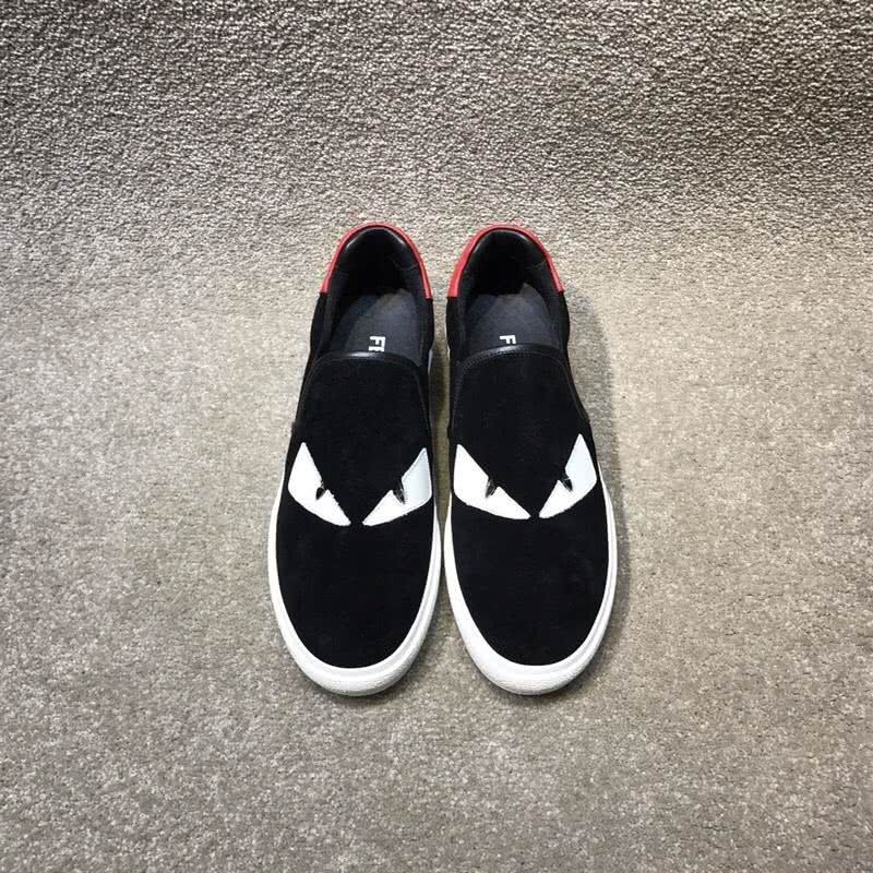 Fendi Slip-on Suede Black White Red Men 2