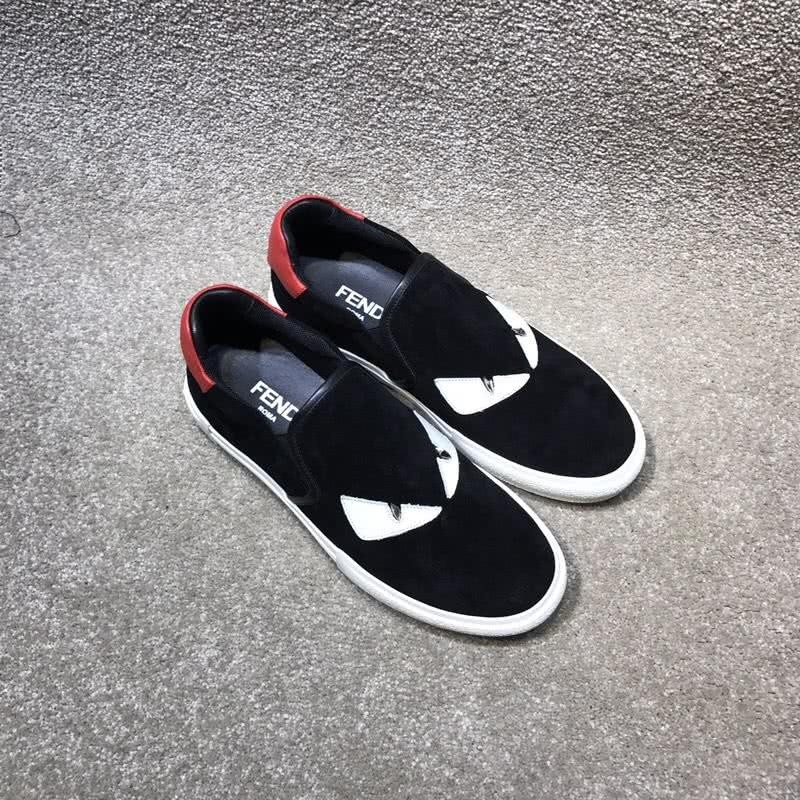Fendi Slip-on Suede Black White Red Men 3