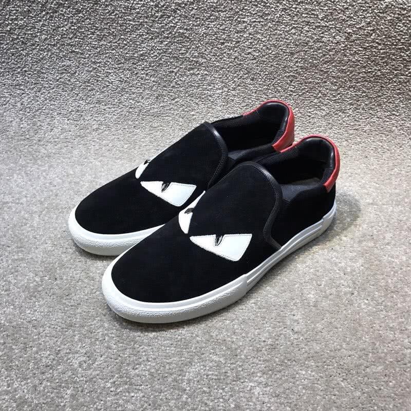 Fendi Slip-on Suede Black White Red Men 4