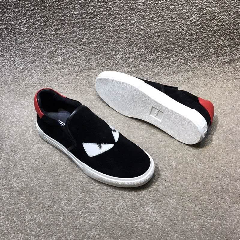 Fendi Slip-on Suede Black White Red Men 5
