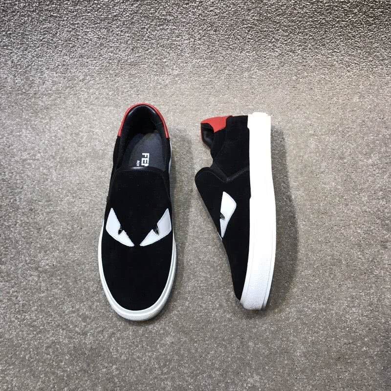 Fendi Slip-on Suede Black White Red Men 1
