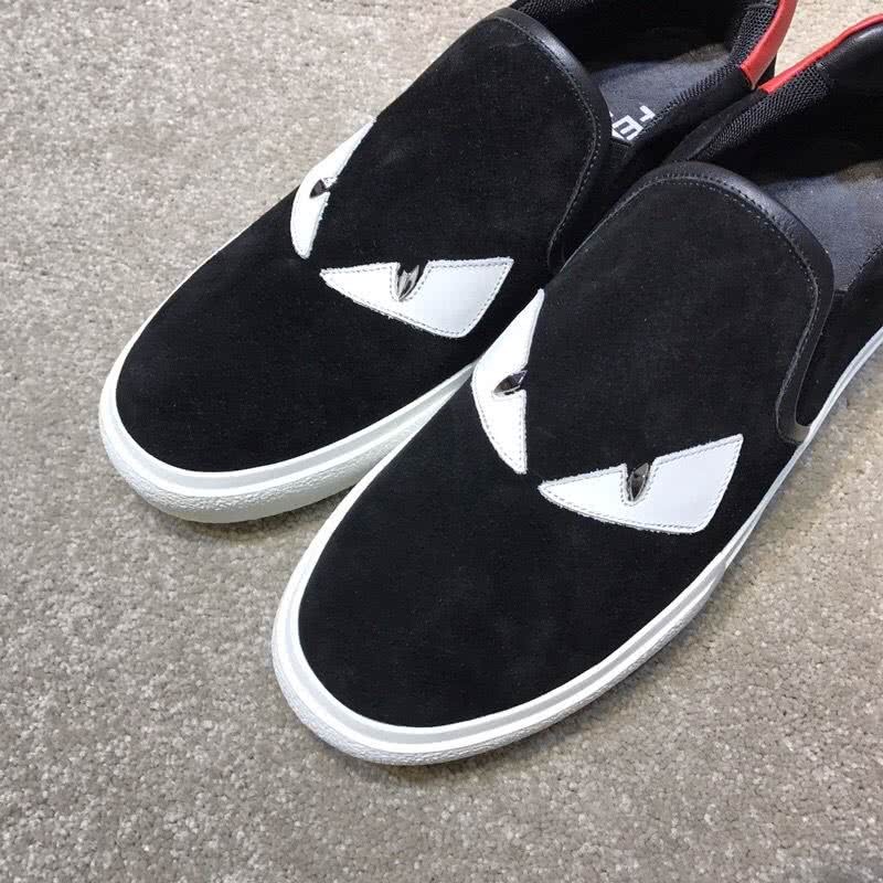 Fendi Slip-on Suede Black White Red Men 7
