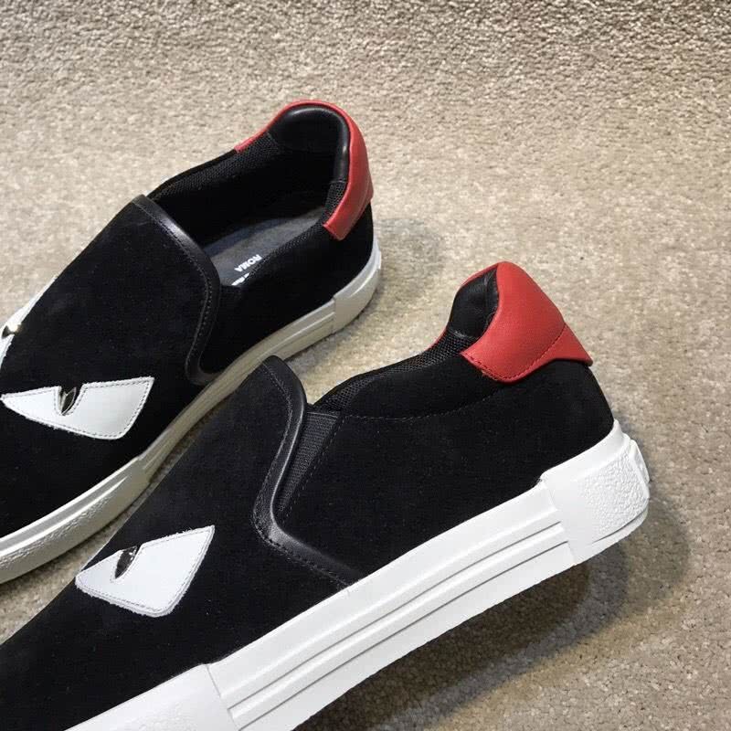 Fendi Slip-on Suede Black White Red Men 8