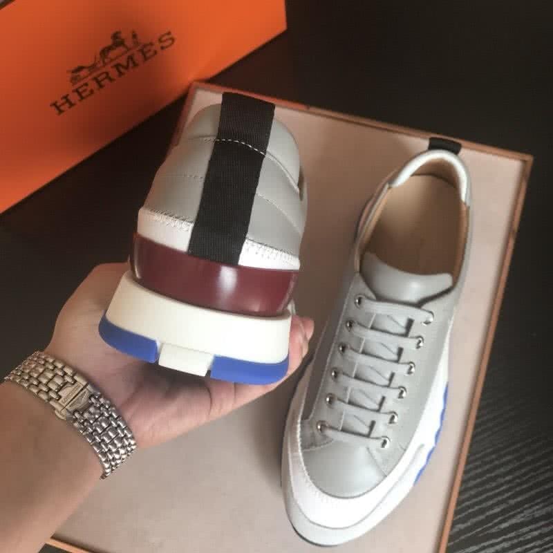 Hermes Fashion Comfortable Shoes Cowhide White And Green Men 8