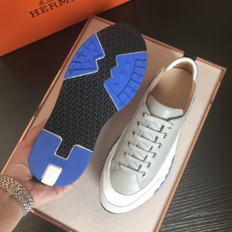 Hermes Fashion Comfortable Shoes Cowhide White And Green Men 9