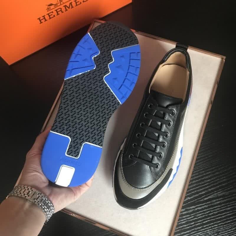 Hermes Fashion Comfortable Shoes Cowhide Green And Black Men 9