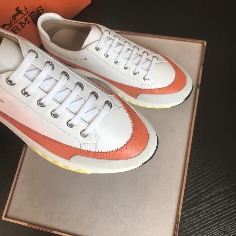 Hermes Fashion Comfortable Shoes Cowhide White And Red Men 7