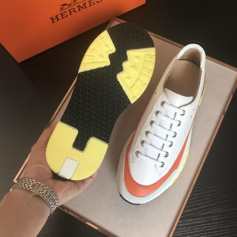 Hermes Fashion Comfortable Shoes Cowhide White And Red Men 9