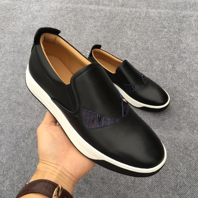 Fendi Sneakers Monster Rivets Black Upper White Sole Men 5