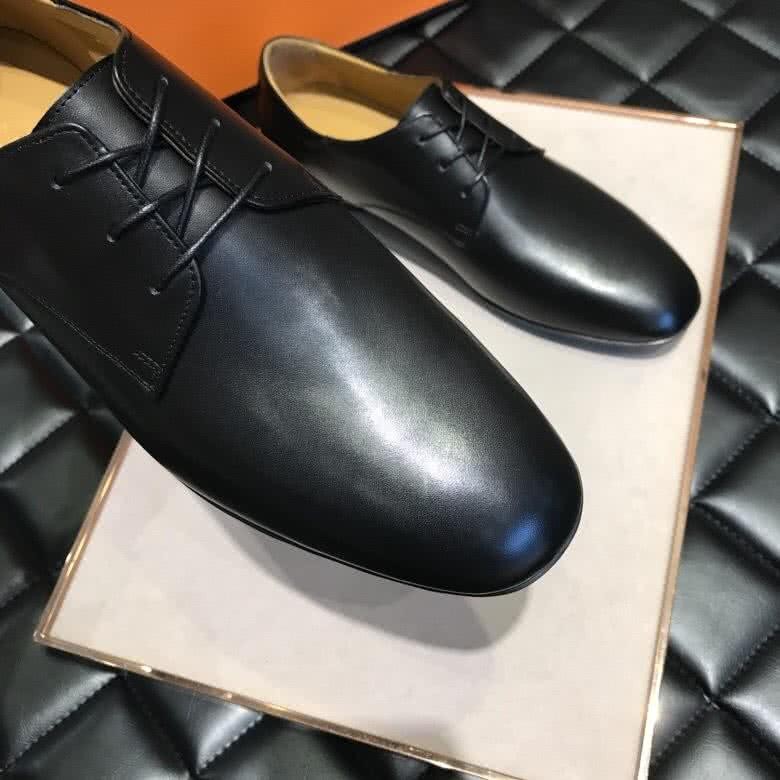 Hermes Fashion Comfortable Shoes Cowhide Black Men 5
