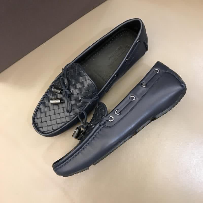 Bottega Veneta Classic Cowhide Loafers Woven Blue Men 3
