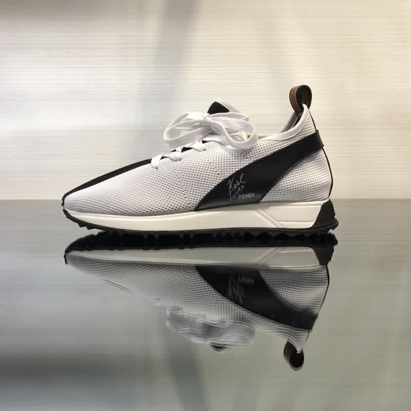Fendi Sneakers Fabric White And Black Men 4