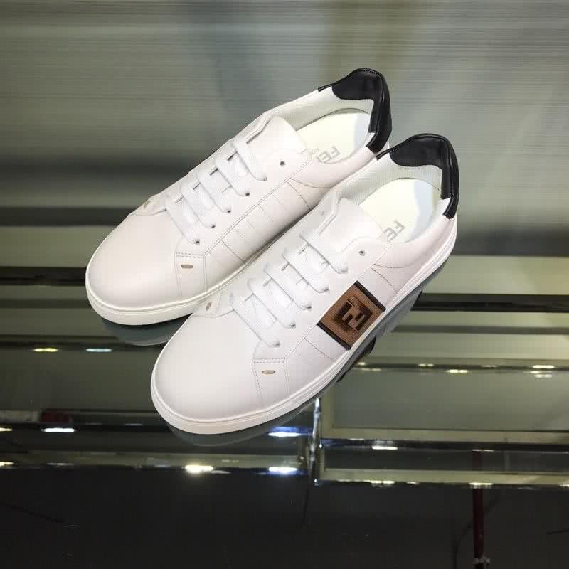 Fendi Sneakers Lace-ups White Black And Brown Men 1