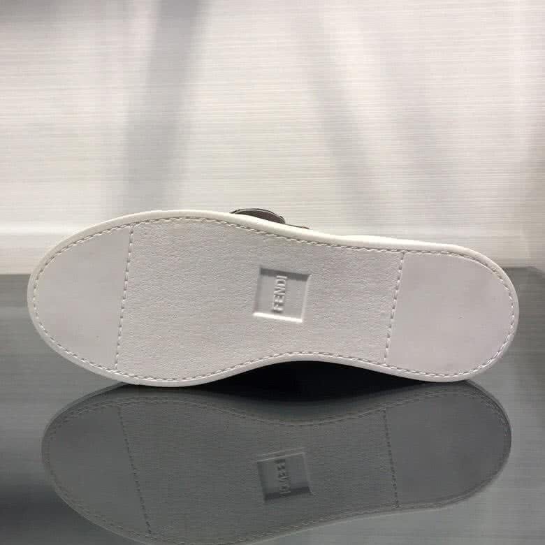 Fendi Sneakers Buckle White Black Brown Men 8