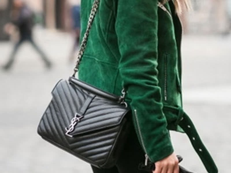 Saint Laurent Coll Ge Medium In Matelass Leather Black 10