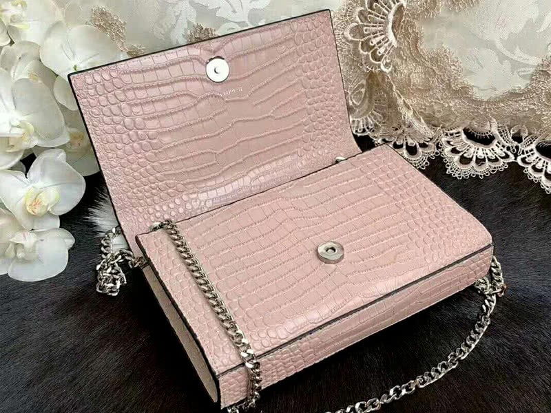 Saint Laurent Kate Medium With Tassel Crocodile Shiny Leather Light Pink 7