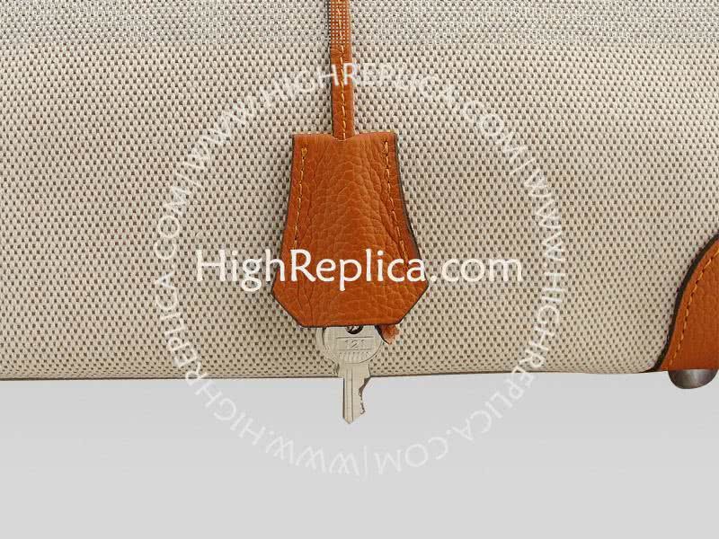 Hermes Birkin 35 Cm Toile And Togo Leather Orange 8