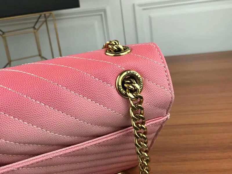 Saint Laurent Ysl Monogram Satchel In Pink Matelasse Leather 4