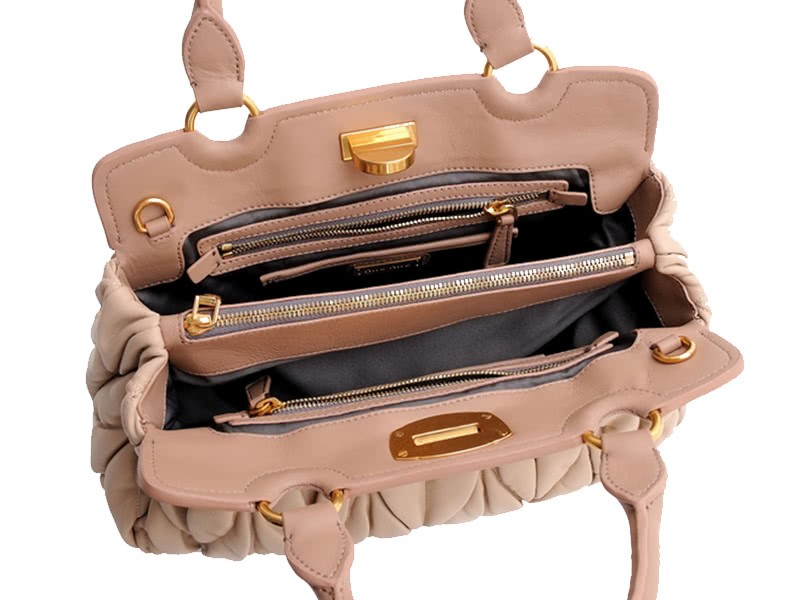 Miu Miu Matelasse Double Handle Satchel Beige 6
