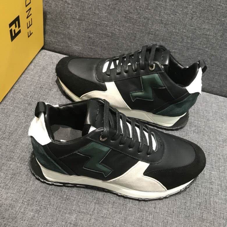 Fendi Sneakers Black Creamy And White Men 4
