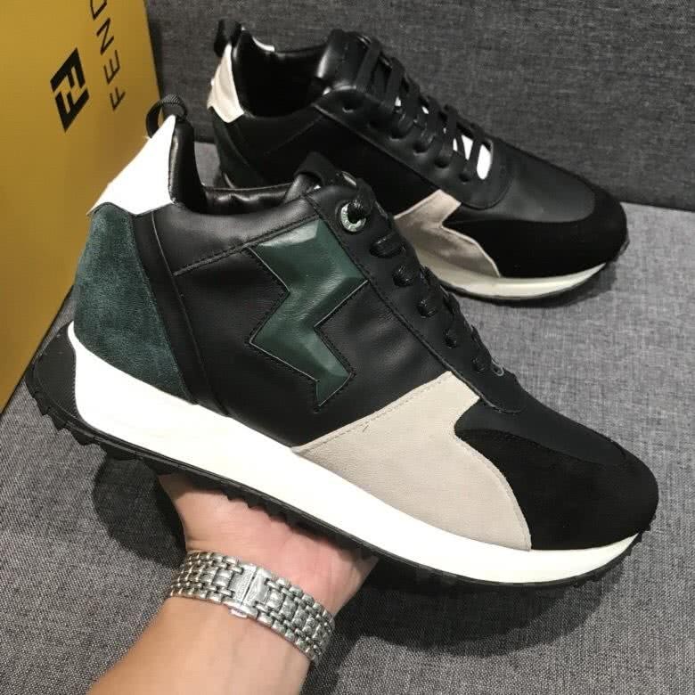 Fendi Sneakers Black Creamy And White Men 6