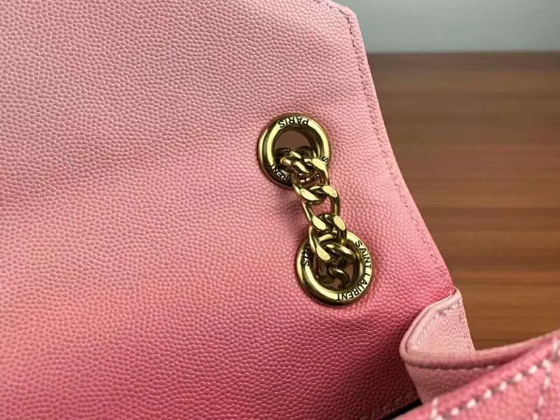 Saint Laurent Ysl Monogram Satchel In Pink Matelasse Leather 8