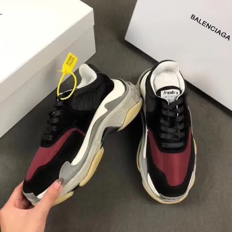 Top Quality Balenciaga Triple S Black Burgundy 3