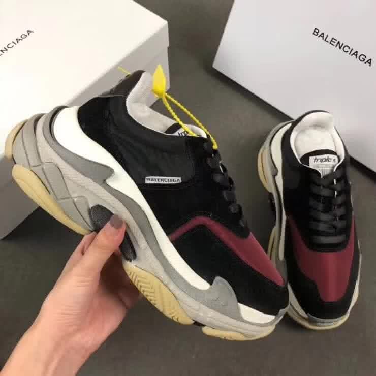 Top Quality Balenciaga Triple S Black Burgundy 1