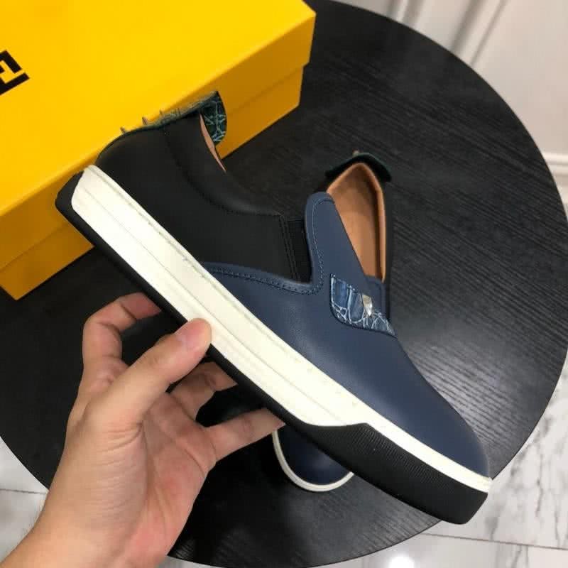 Fendi Sneakers Leather Monster Rivets Shoe Tail Black Upper White Sole Men 4
