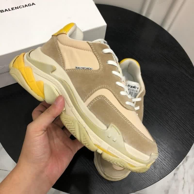 Balenciaga Triple S Creamy Teal Yellow Men Women 4
