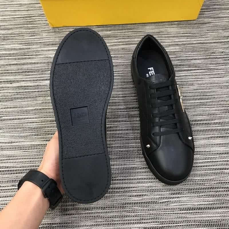 Fendi Sneakers Leather Monster All Black Men 4
