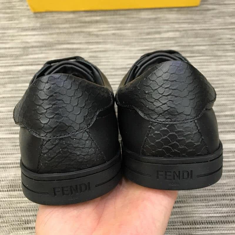 Fendi Sneakers Leather Monster All Black Men 5