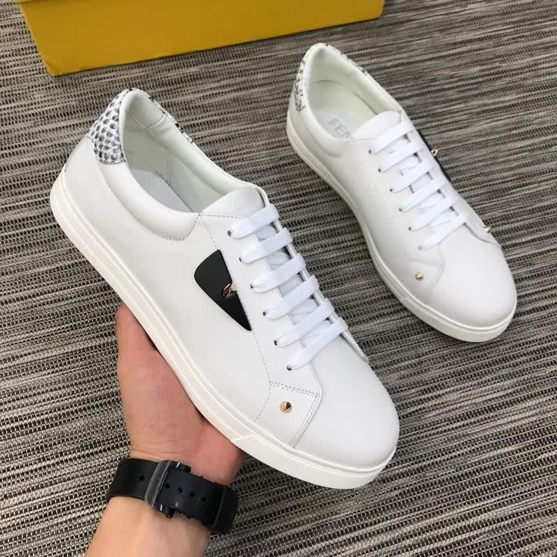 Fendi Sneakers Leather Monster Snakeskin Shoe Tail All White Men 6