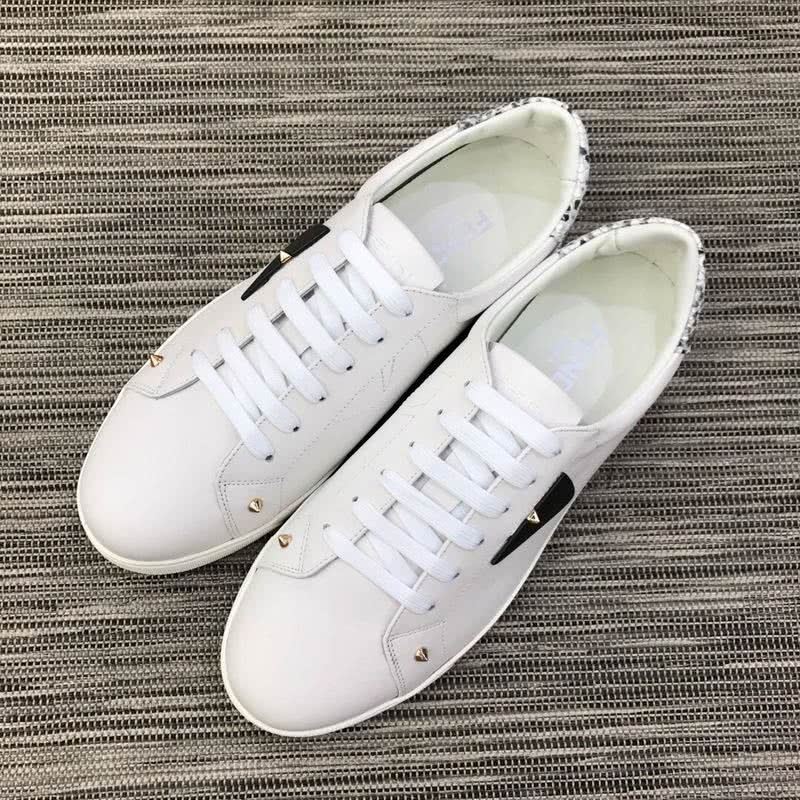 Fendi Sneakers Leather Monster Snakeskin Shoe Tail All White Men 1