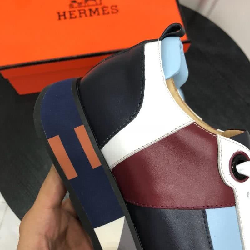 Hermes Fashion Comfortable Sports Shoes Cowhide Red And White Men 6