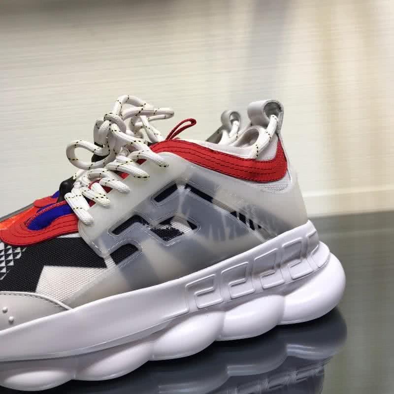 Versace New Breathable Sneakers White Red And Blue Unisex 7