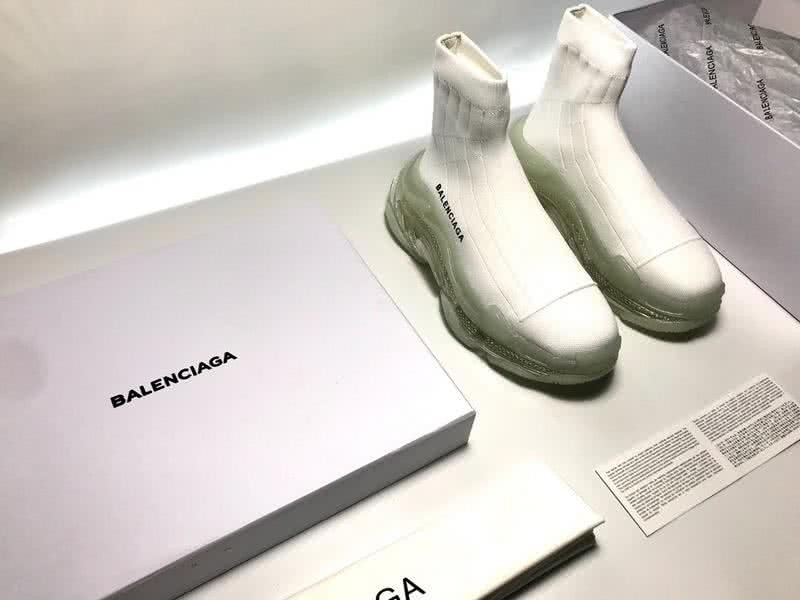 Balenciaga Speed Sock Boots All White Men Women 5