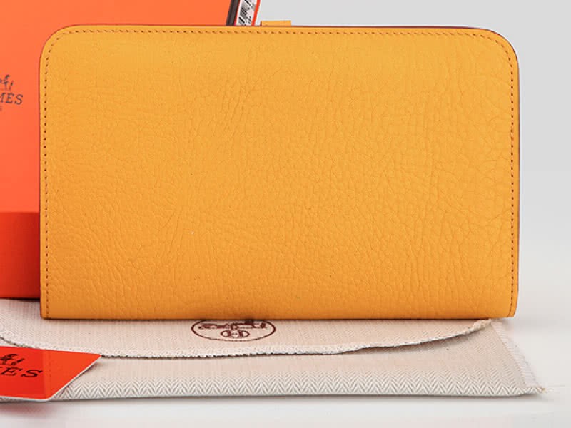 Hermes Dogon Togo Original Leather Combined Wallet Yellow 2