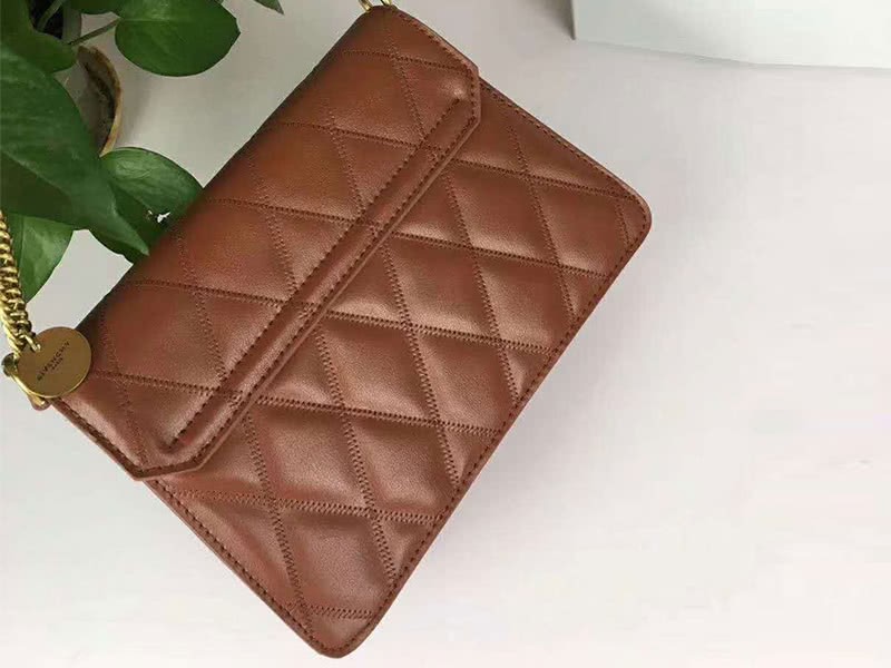 Givenchy gv3 Calfskin Quilted Leather Flap Bag Camel 7
