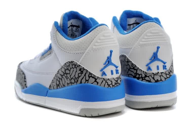 Air Jordan 3 Shoes Blue And White Chirlden 5