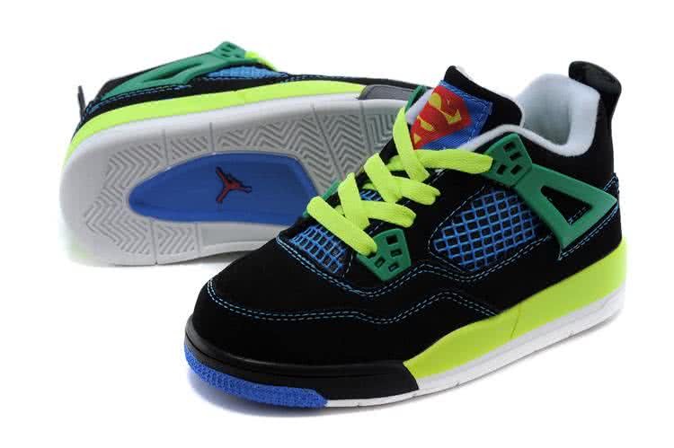 Air Jordan 3 Shoes Black Blue And Yellow Children 2
