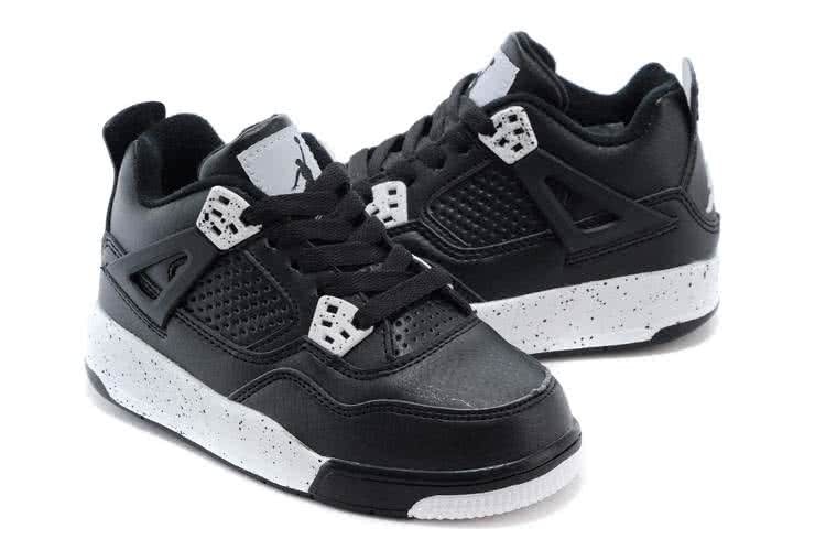 Air Jordan 3 Shoes Black Grey And White Children 4