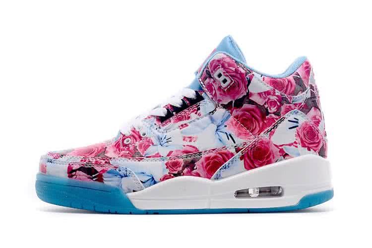 Air Jordan 3 Blue And Red Women 2